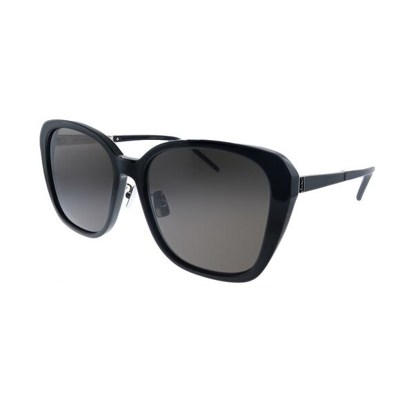 New Saint Laurent SL M78/F 001 Black Plastic Oversized Sunglasses Black Lens - Picture 1 of 3